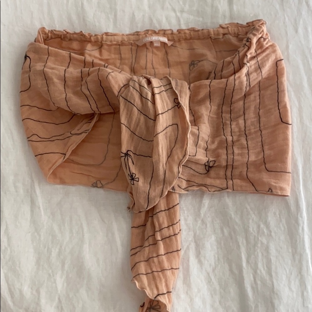 Adorable Linen Bandeau Tie Top